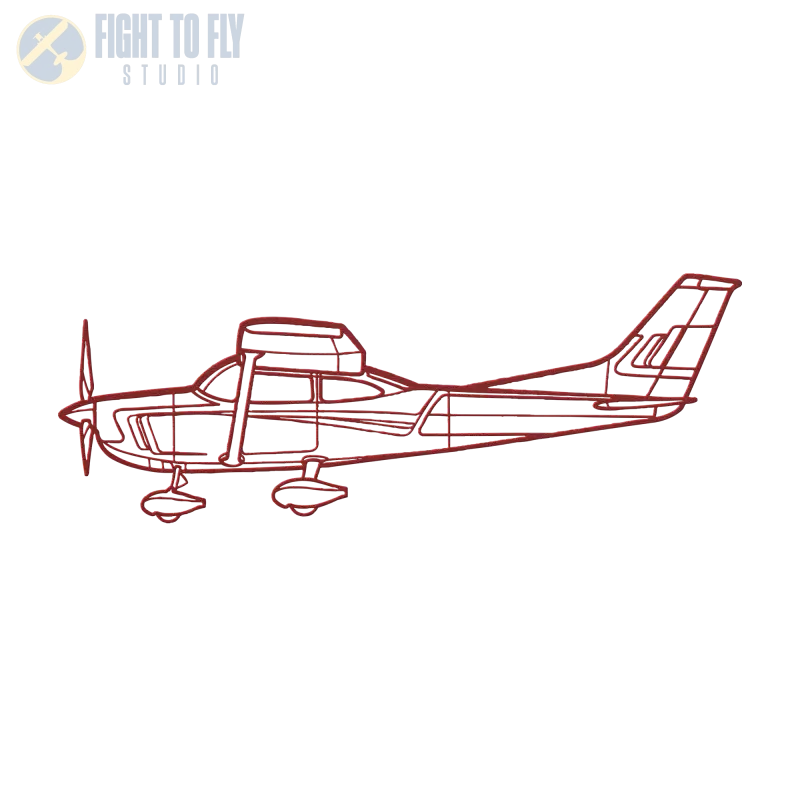 C 182 Die Cut Metal Wall Art - Sign - Pilot gifts - WWII warbird t-shirt