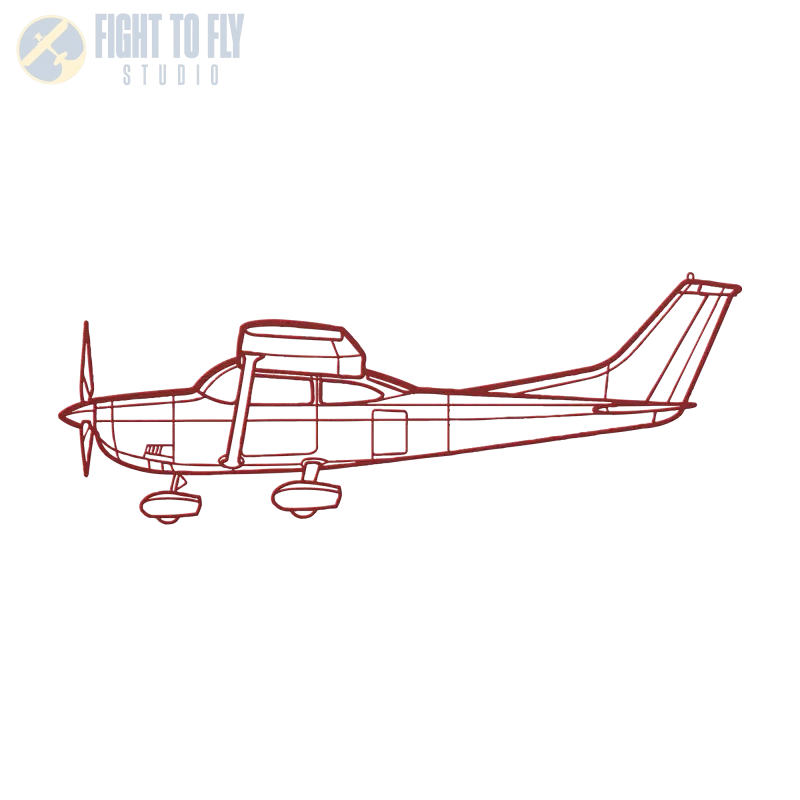 C 182P Die Cut Metal Wall Art - Sign - Pilot gifts - WWII warbird t-shirt