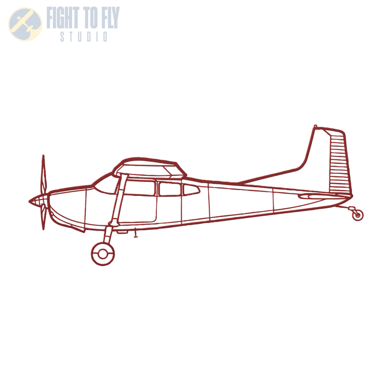 C 185F Die Cut Metal Wall Art - Sign - Pilot gifts - WWII warbird t-shirt