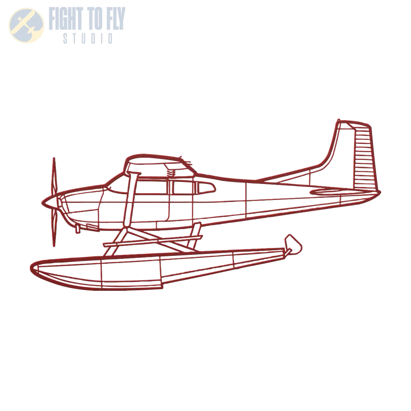 C 185F Floats Die Cut Metal Wall Art - Sign - Pilot gifts - WWII warbird t-shirt