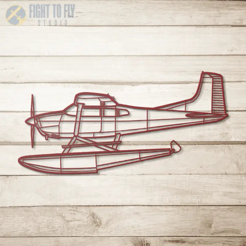 C 185F Floats Die Cut Metal Wall Art - Sign - Pilot gifts - WWII warbird t-shirt