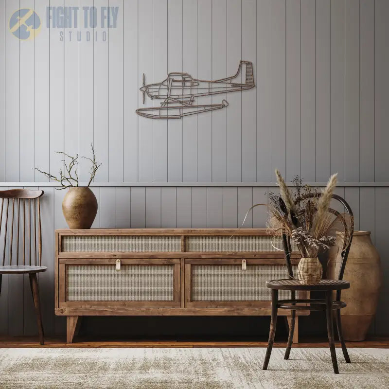 C 185F Floats Die Cut Metal Wall Art - Sign - Pilot gifts - WWII warbird t-shirt