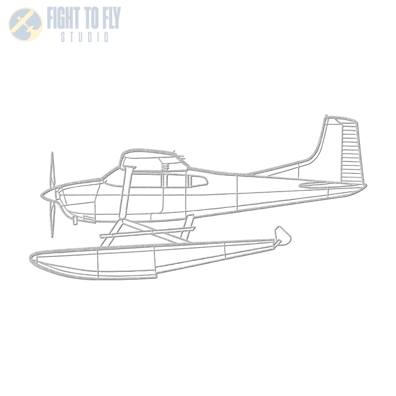 C 185F Floats Die Cut Metal Wall Art - Sign - Pilot gifts - WWII warbird t-shirt