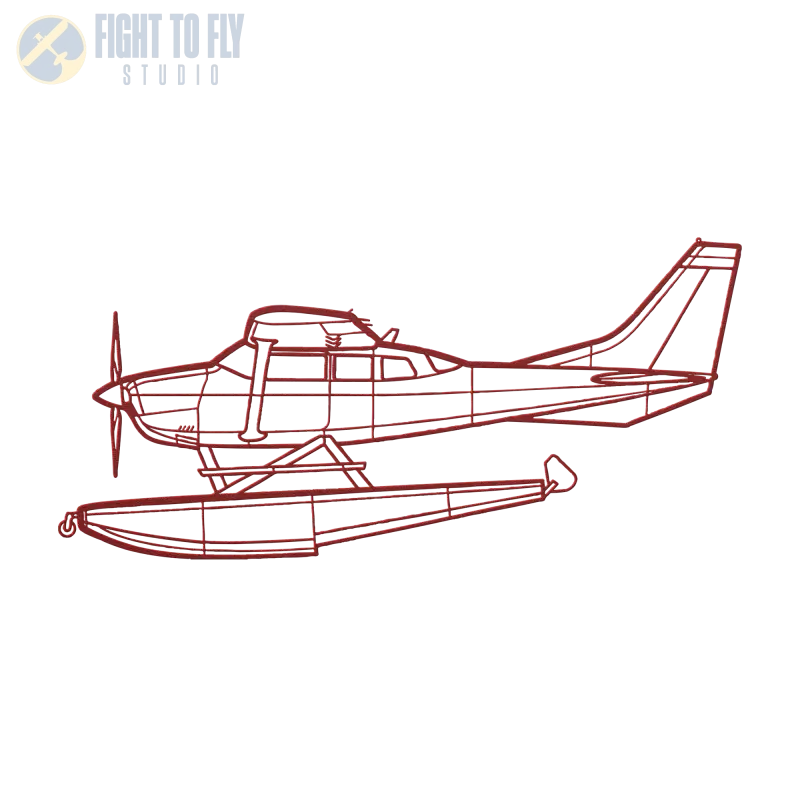 C 206 Die Cut Metal Wall Art - Sign - Pilot gifts - WWII warbird t-shirt