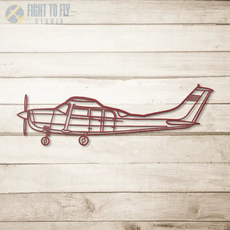 C 206 Die Cut Wall Art - Metal Sign - Pilot gifts - WWII warbird t-shirt