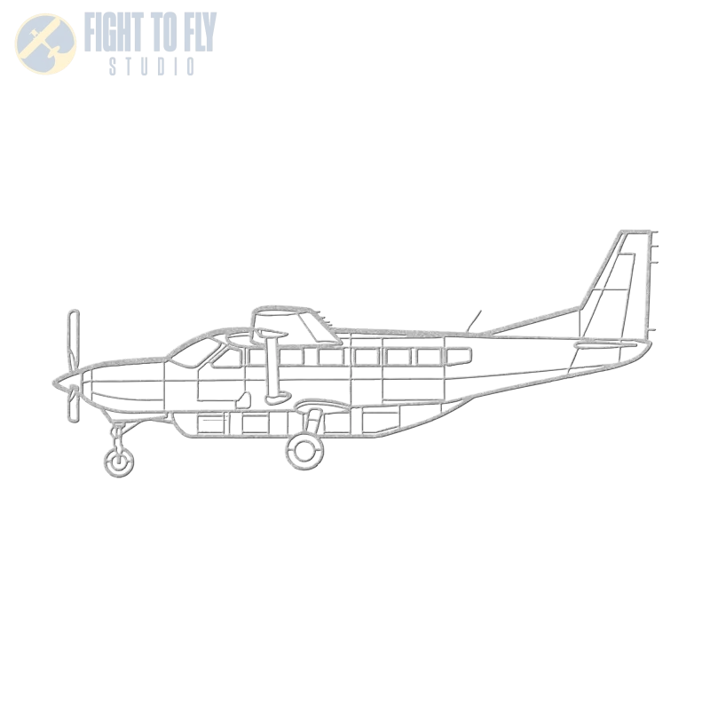 C 208 Die Cut Wall Art - Metal Sign - Pilot gifts - WWII warbird t-shirt
