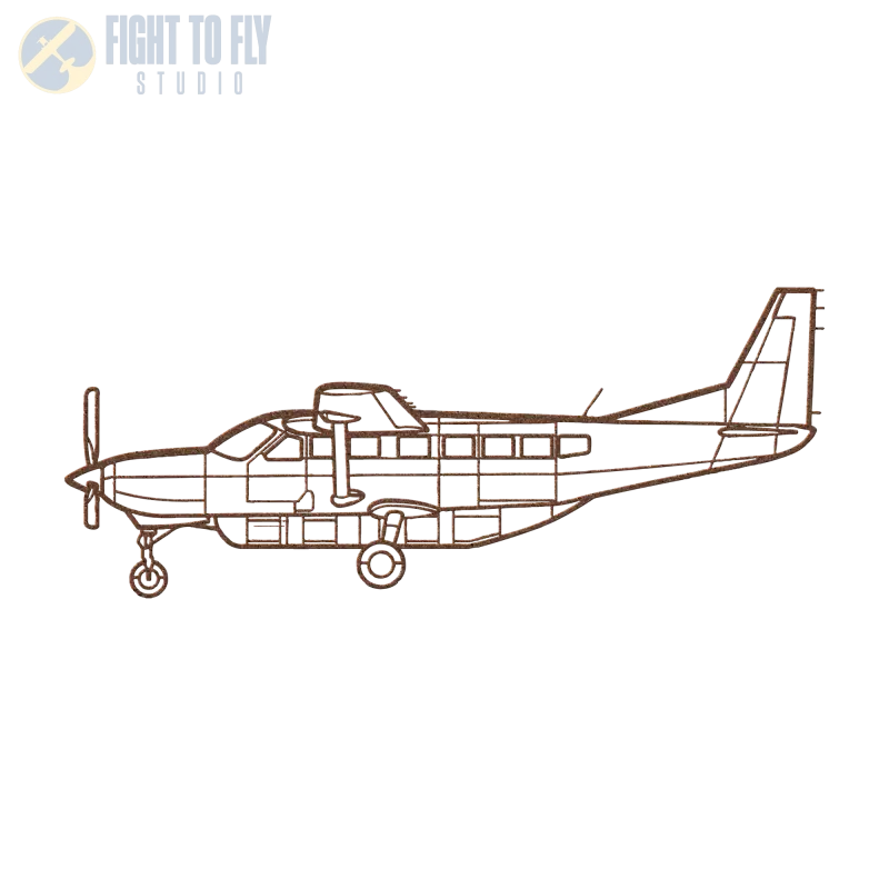 C 208 Die Cut Wall Art - Metal Sign - Pilot gifts - WWII warbird t-shirt