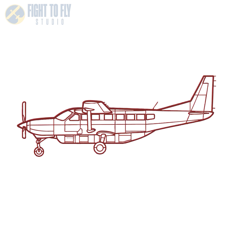 C 208 Die Cut Wall Art - Metal Sign - Pilot gifts - WWII warbird t-shirt