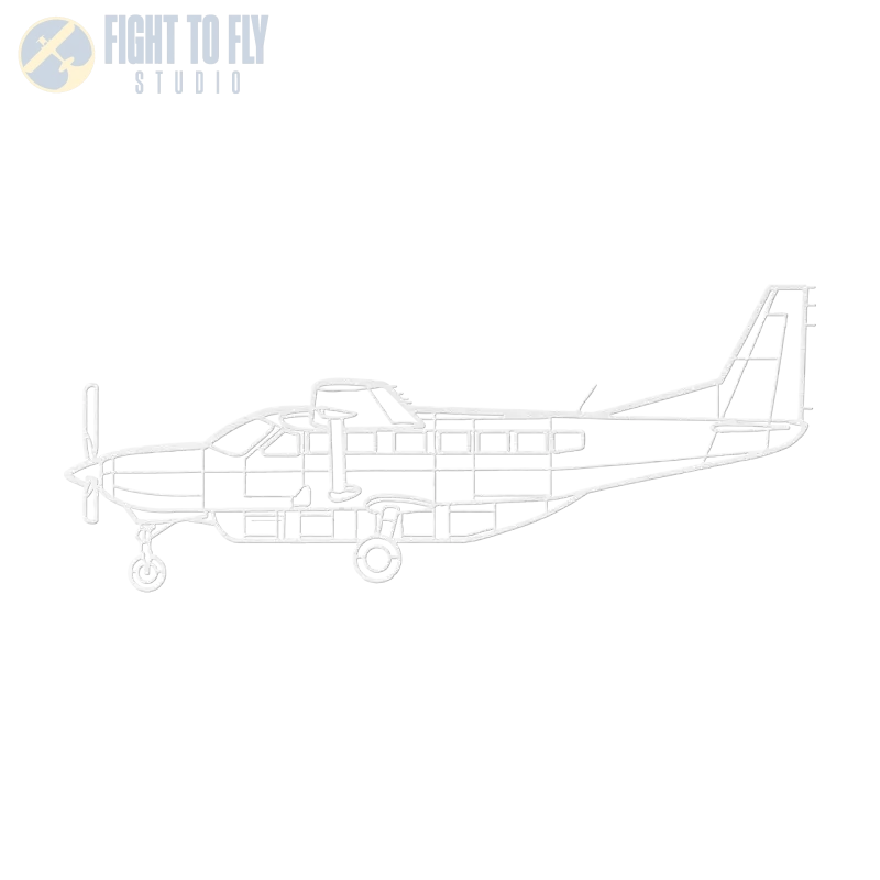 C 208 Die Cut Wall Art - Metal Sign - Pilot gifts - WWII warbird t-shirt