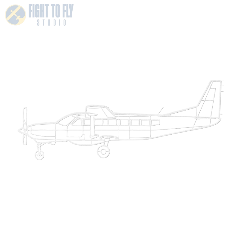 C 208B Die Cut Metal Wall Art - Sign - Pilot gifts - WWII warbird t-shirt