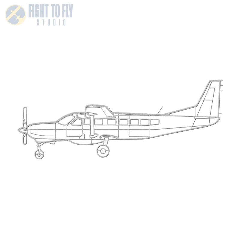 C 208B Die Cut Metal Wall Art - Sign - Pilot gifts - WWII warbird t-shirt