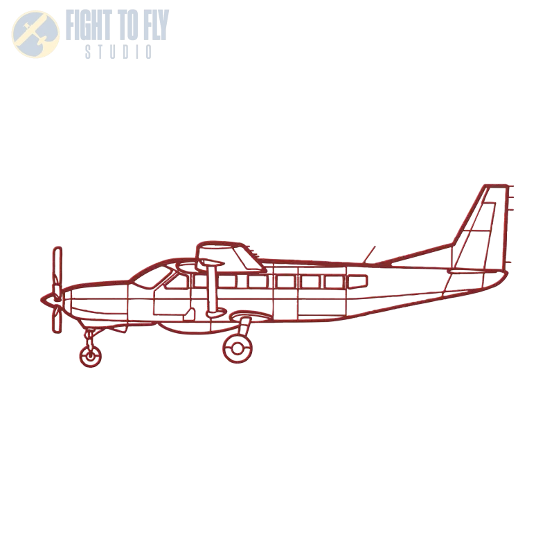 C 208B Die Cut Metal Wall Art - Sign - Pilot gifts - WWII warbird t-shirt