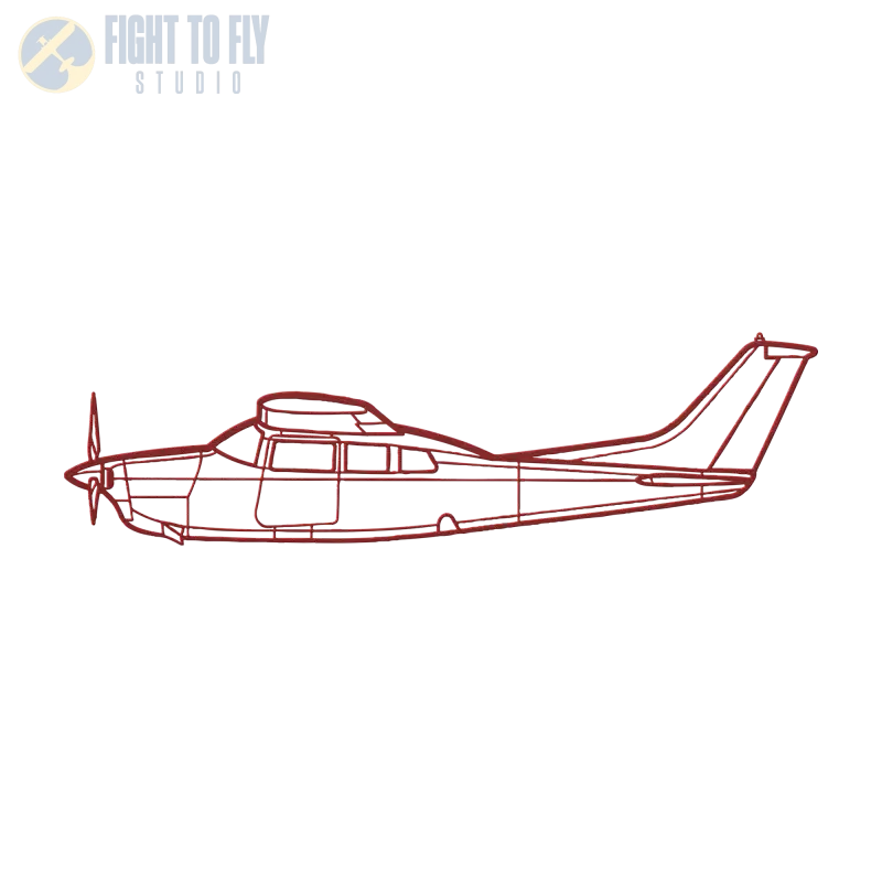 C 210 Die Cut Metal Wall Art - Sign - Pilot gifts - WWII warbird t-shirt