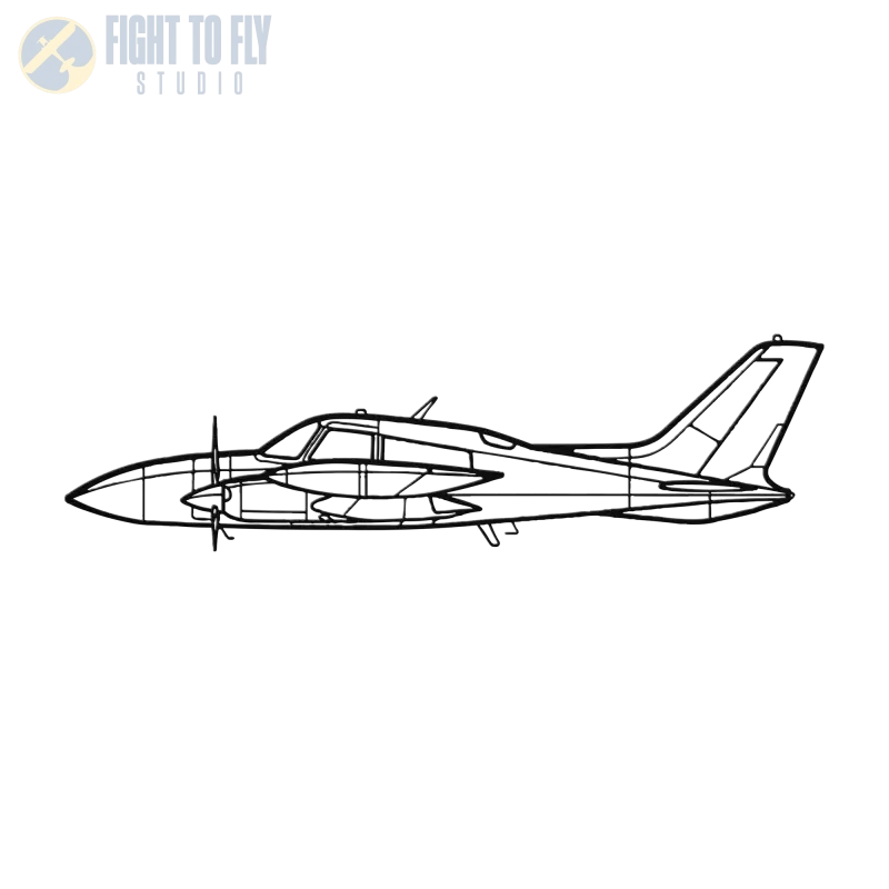 C 310R Die Cut Metal Wall Art - Sign - Pilot gifts - WWII warbird t-shirt