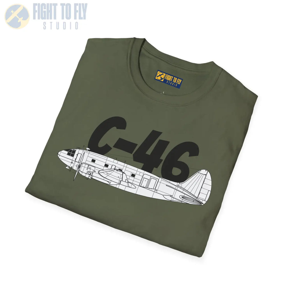 C-46 Commando Side Profile T-Shirt - Pilot gifts - WWII warbird t-shirt
