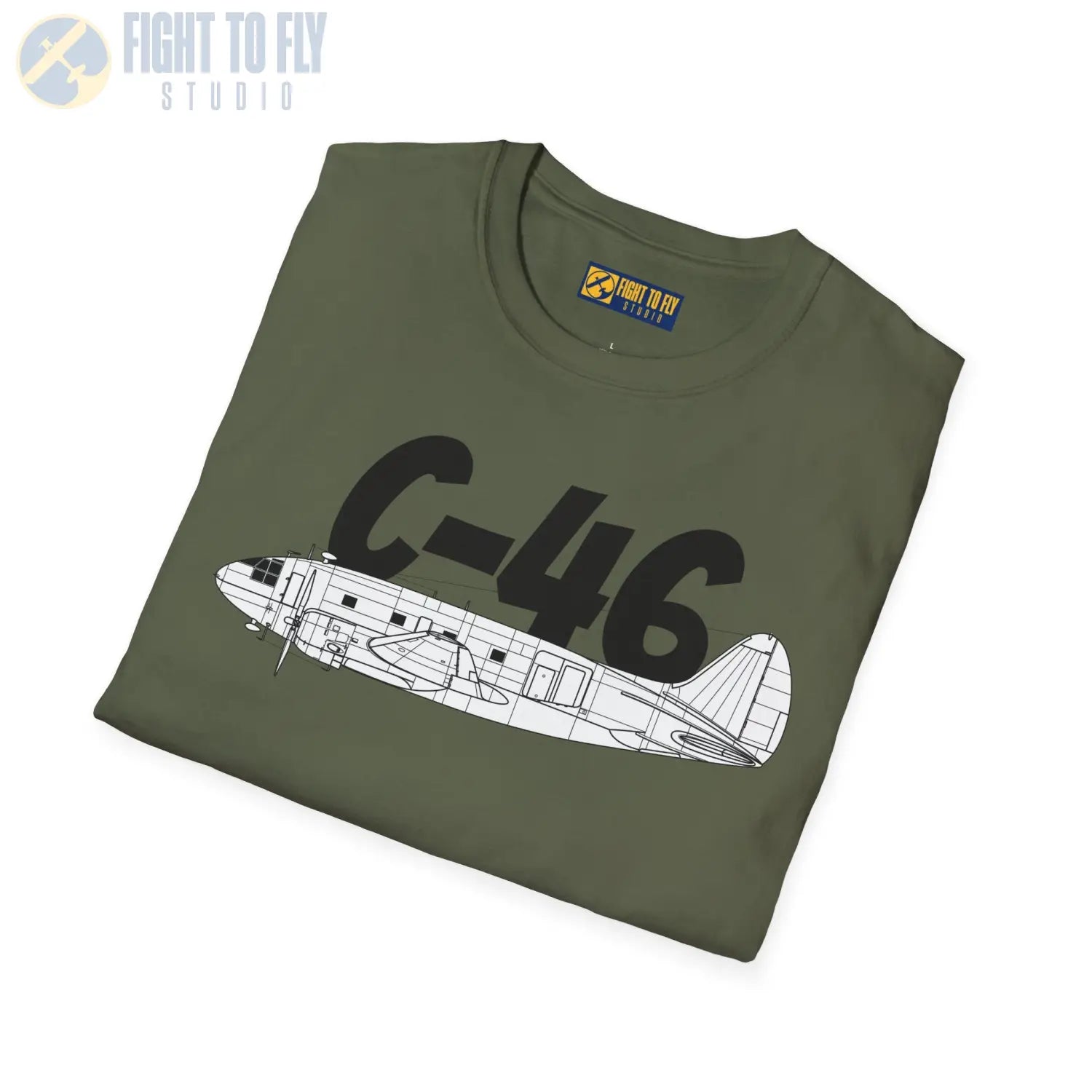C-46 Commando Side Profile T-Shirt - Pilot gifts - WWII warbird t-shirt