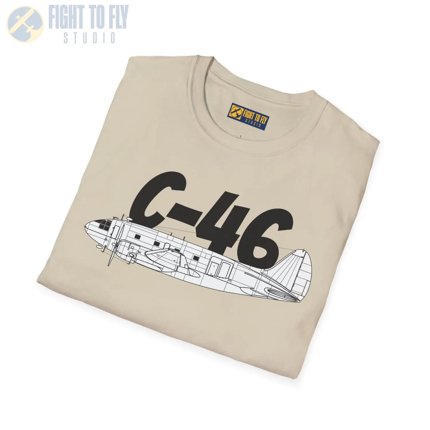 C-46 Commando Side Profile T-Shirt - Pilot gifts - WWII warbird t-shirt