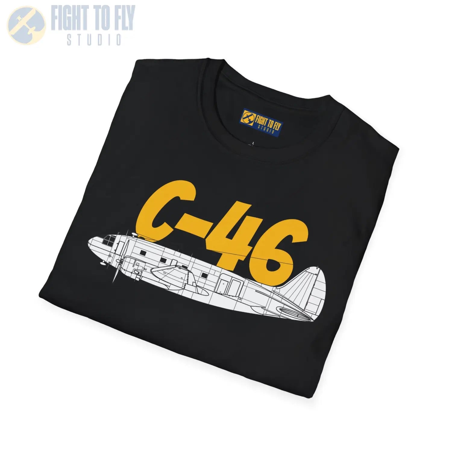 C-46 Commando Side Profile T-Shirt - Pilot gifts - WWII warbird t-shirt