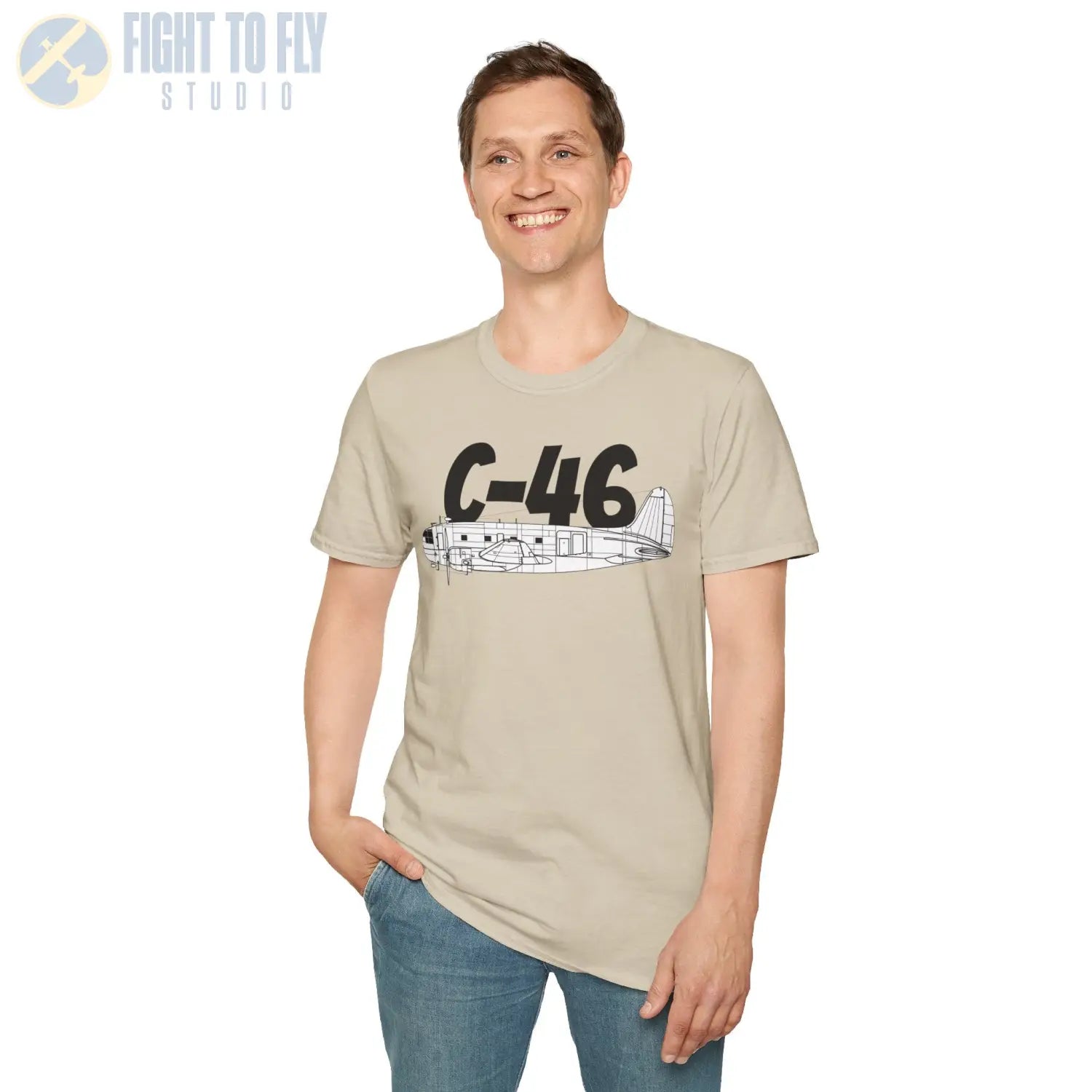 C-46 Commando Side Profile T-Shirt - Pilot gifts - WWII warbird t-shirt