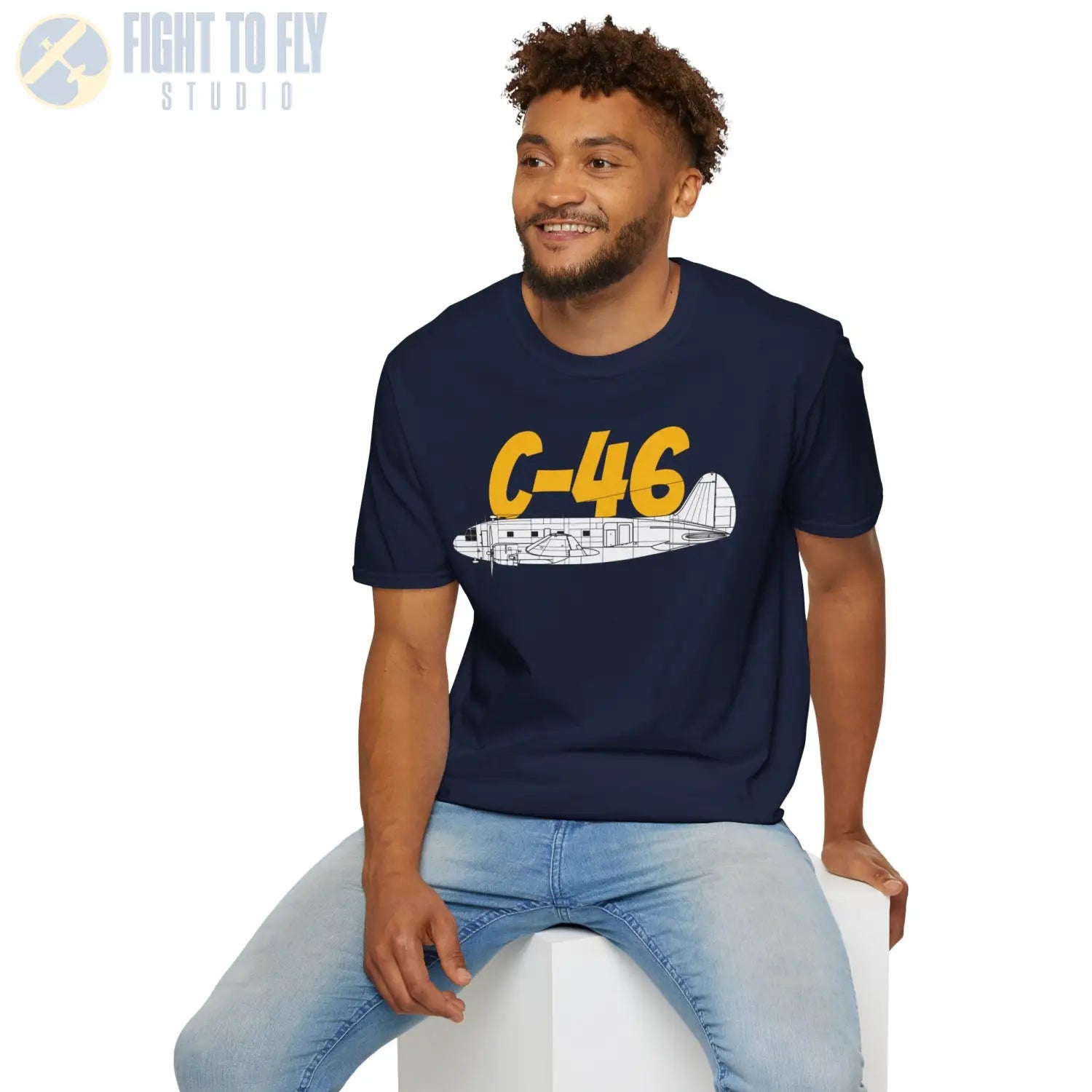 C-46 Commando Side Profile T-Shirt - Pilot gifts - WWII warbird t-shirt