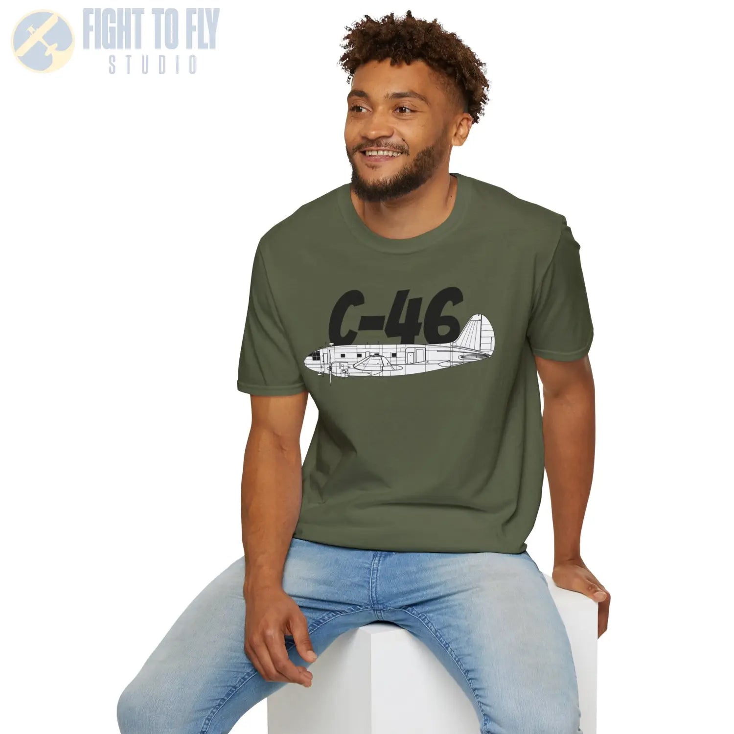 C-46 Commando Side Profile T-Shirt - Pilot gifts - WWII warbird t-shirt