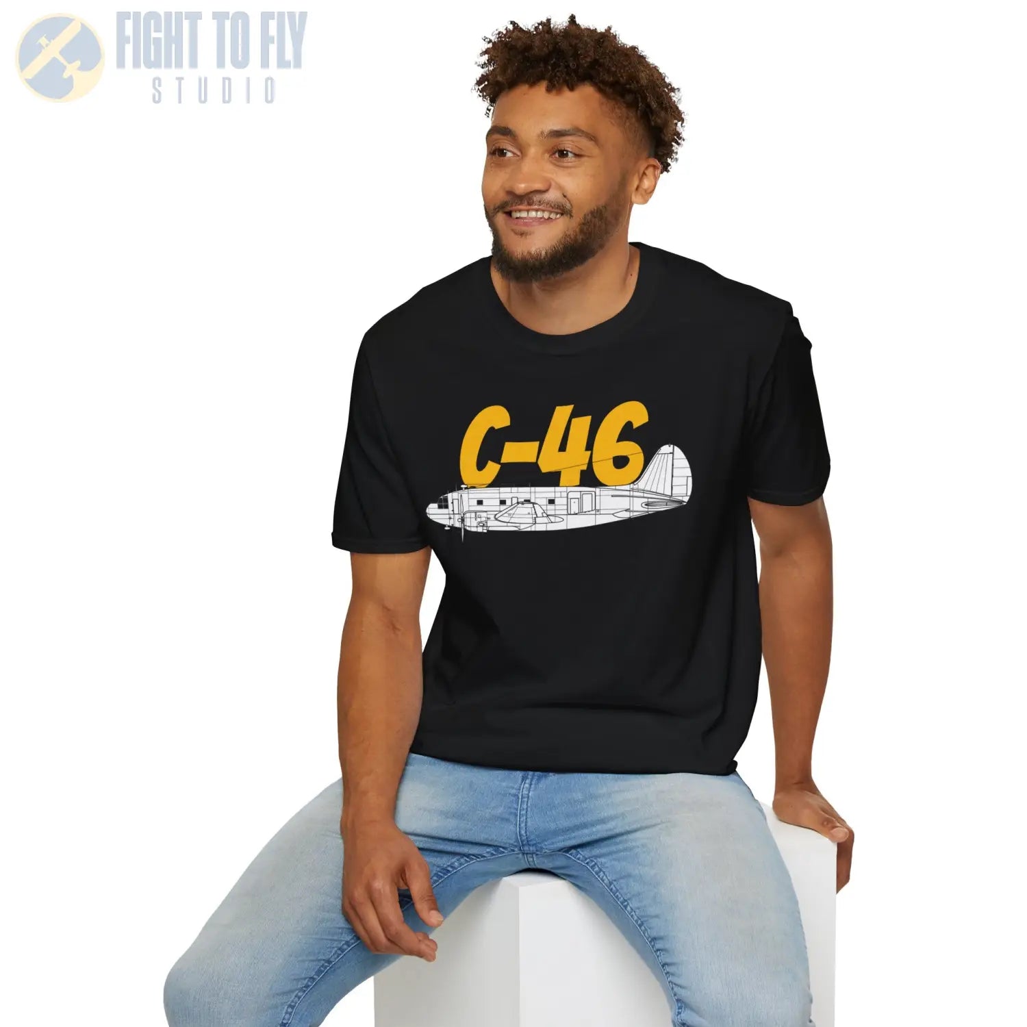 C-46 Commando Side Profile T-Shirt - Pilot gifts - WWII warbird t-shirt