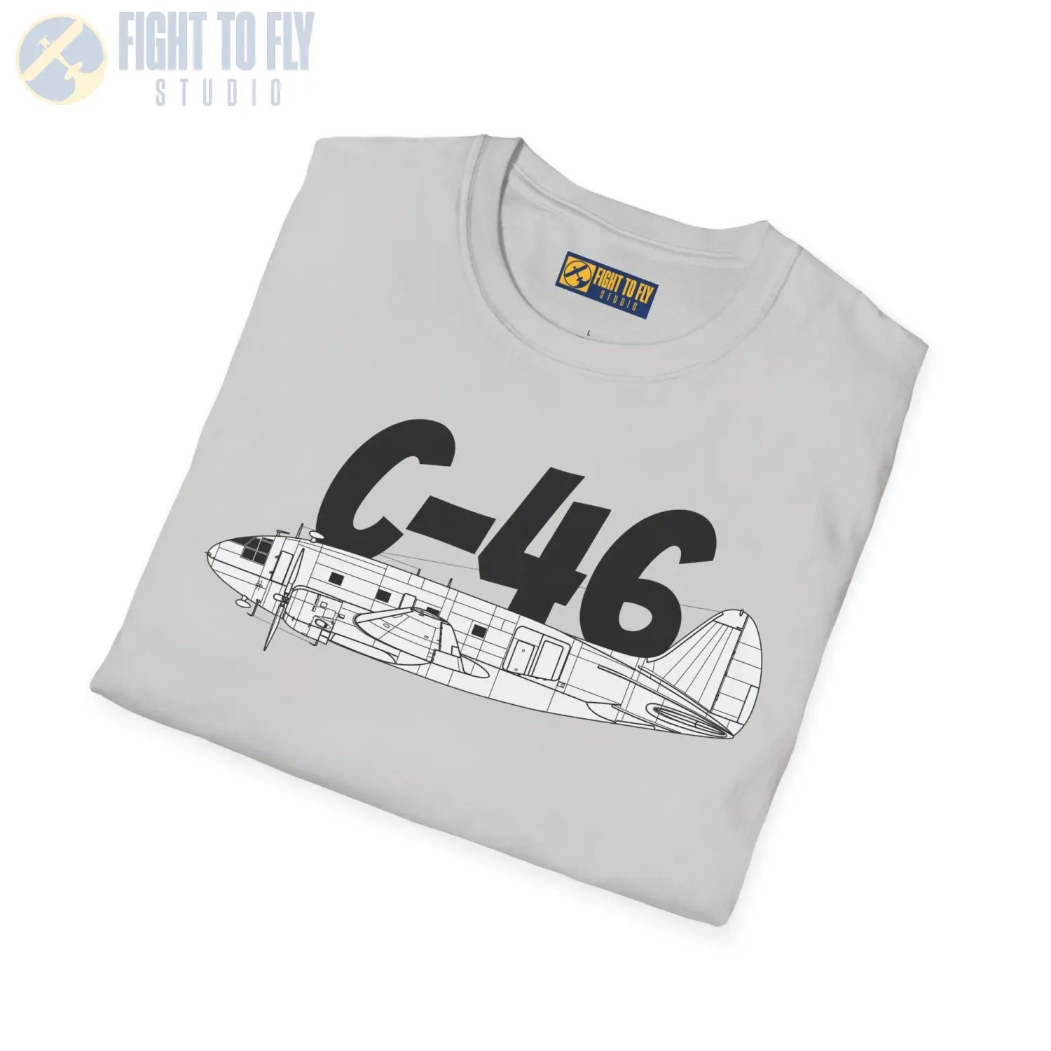 C-46 Commando Side Profile T-Shirt - Pilot gifts - WWII warbird t-shirt
