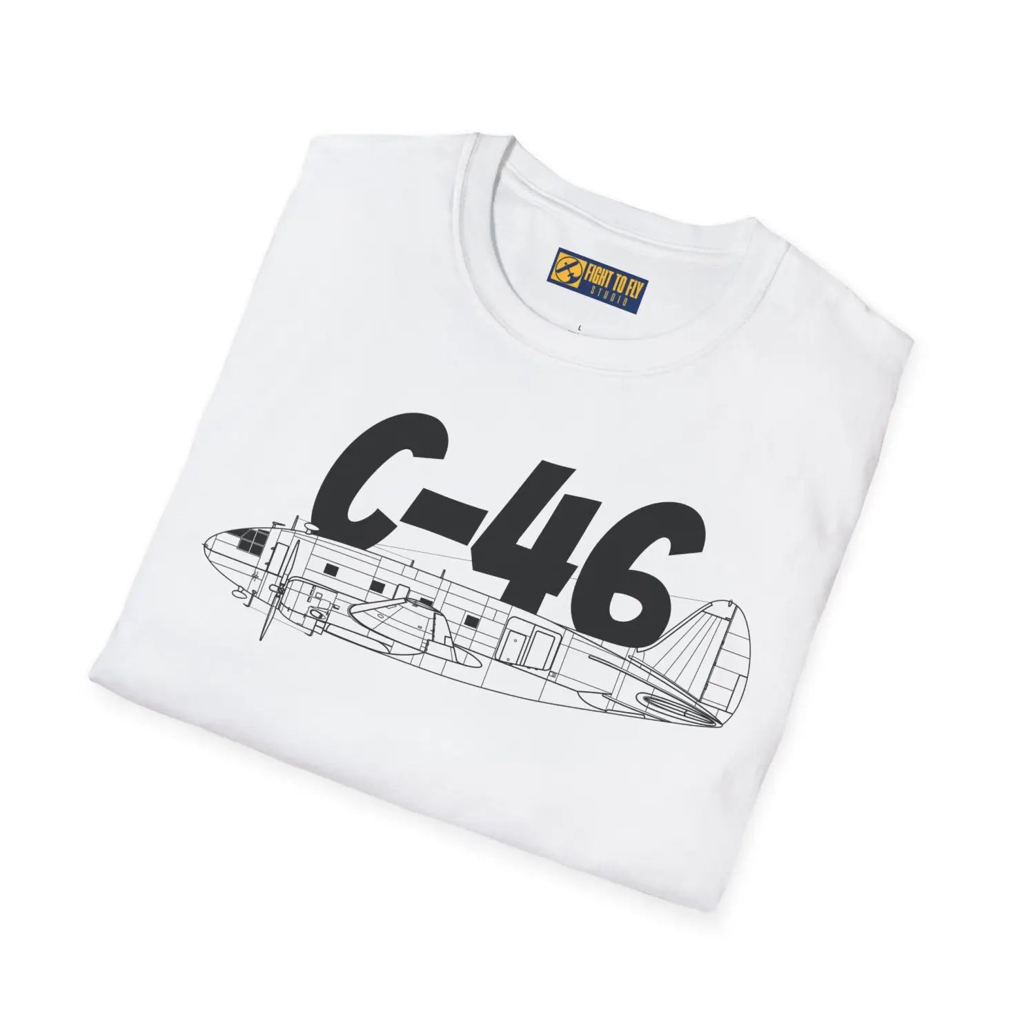 C-46 Commando Side Profile T-Shirt - Pilot gifts - WWII warbird t-shirt