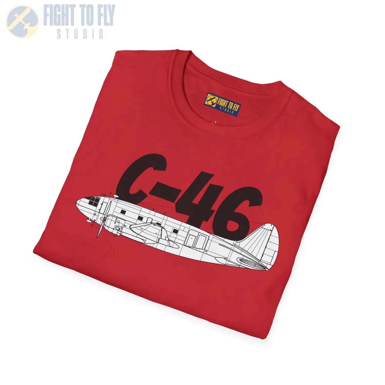 C-46 Commando Side Profile T-Shirt - Pilot gifts - WWII warbird t-shirt