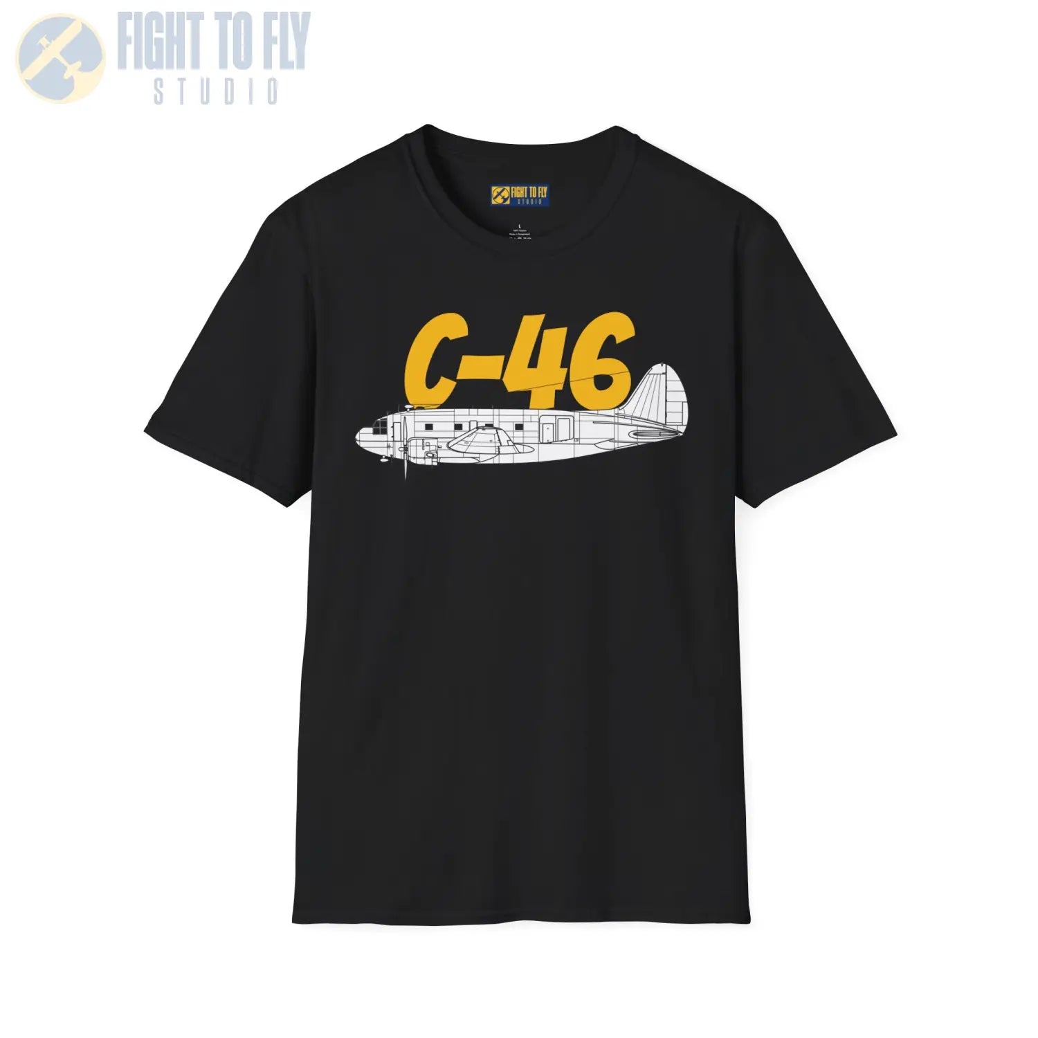 C-46 Commando Side Profile T-Shirt - Pilot gifts - WWII warbird t-shirt