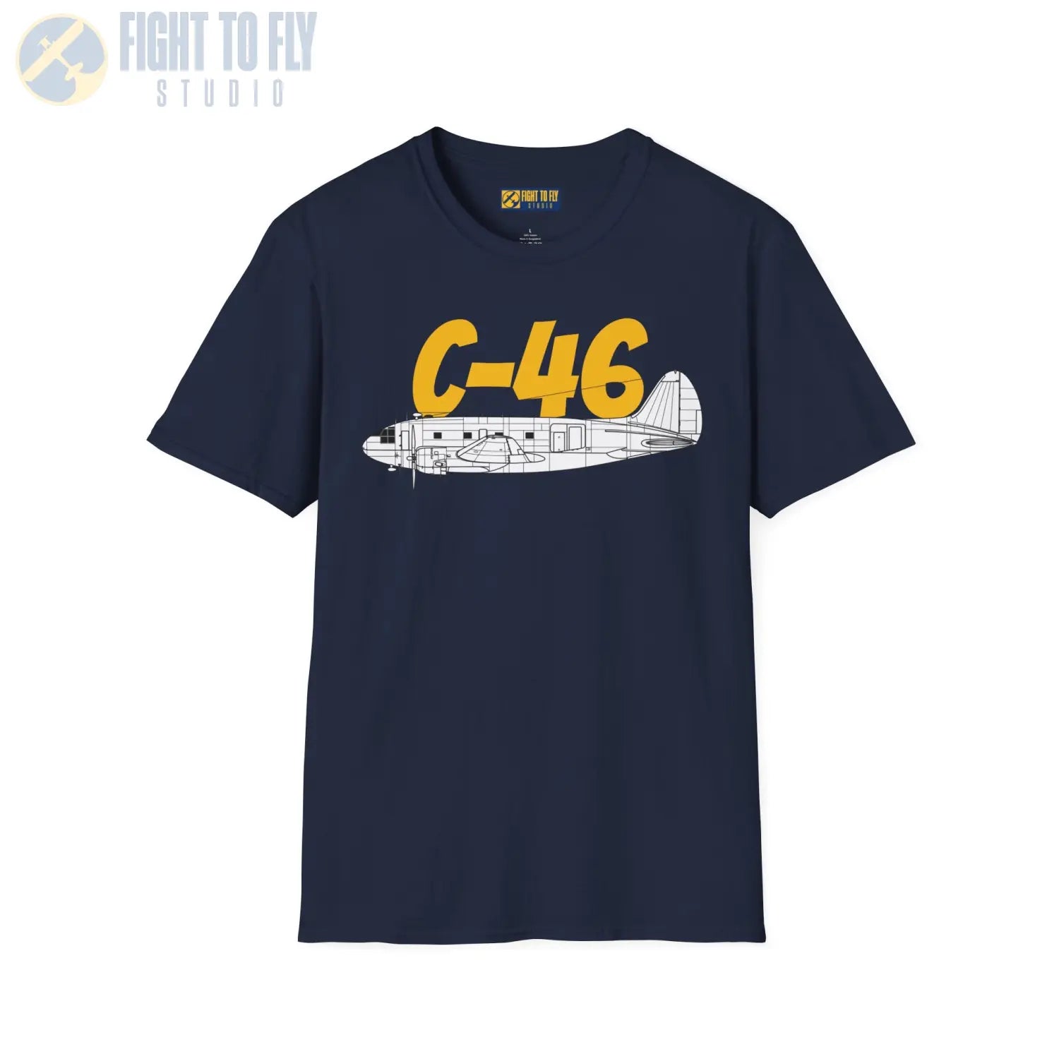 C-46 Commando Side Profile T-Shirt - Pilot gifts - WWII warbird t-shirt