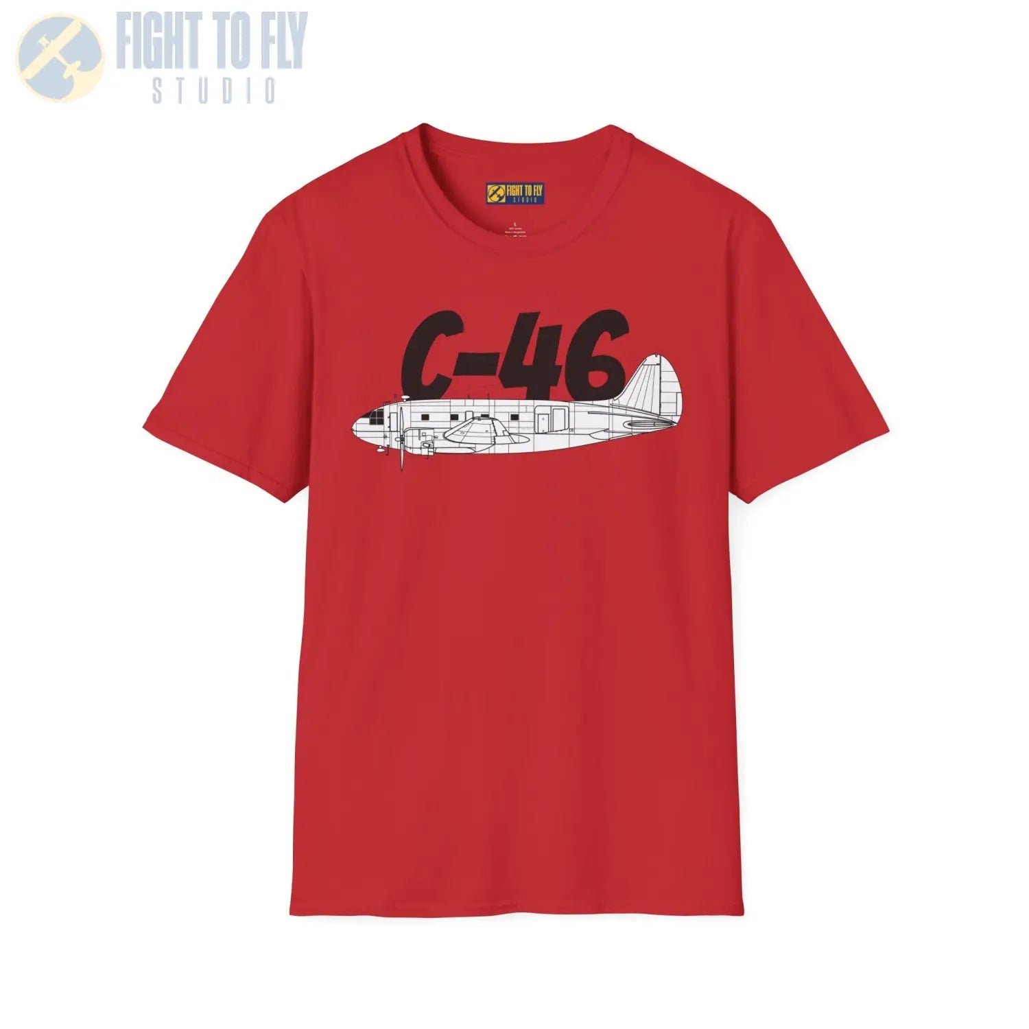 C-46 Commando Side Profile T-Shirt - Pilot gifts - WWII warbird t-shirt