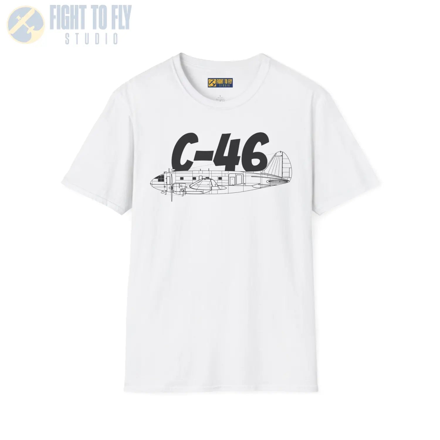 C-46 Commando Side Profile T-Shirt - Pilot gifts - WWII warbird t-shirt