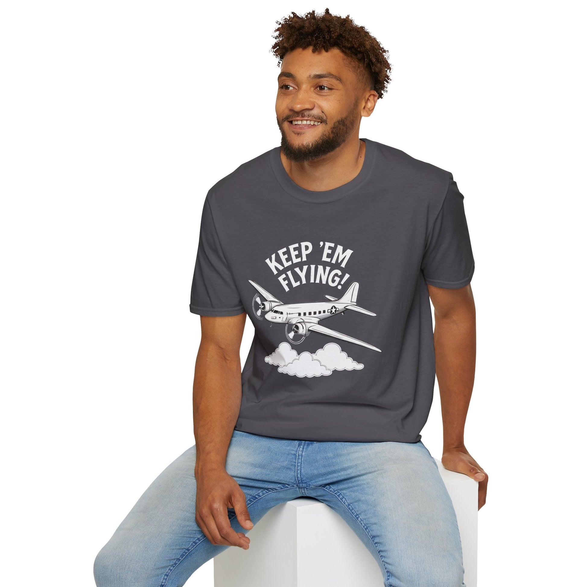 C 47 Premium T Shirt – “Keep ’Em Flying!” WWII Transport Aircraft Graphic Tee Pilot gifts warbird t shirt