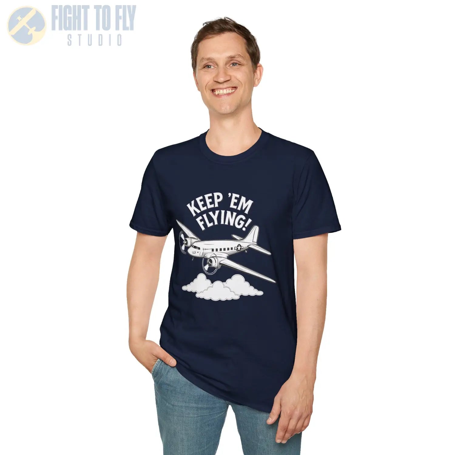 C 47 “Keep ’Em Flying!” T Shirt Pilot gifts WWII warbird t shirt