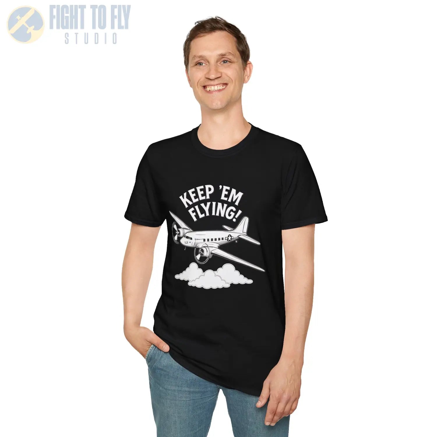 C 47 “Keep ’Em Flying!” T Shirt Pilot gifts WWII warbird t shirt