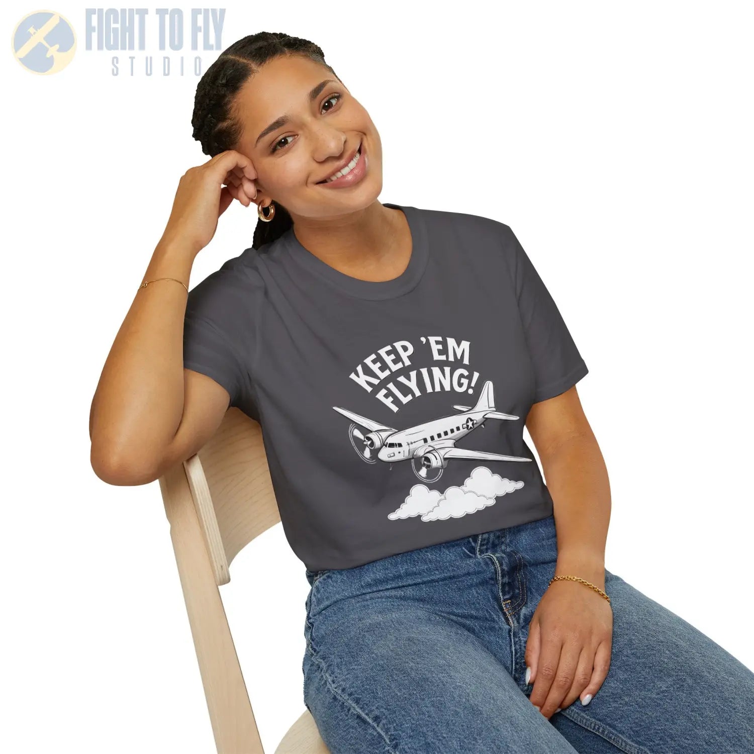 C 47 “Keep ’Em Flying!” T Shirt Pilot gifts WWII warbird t shirt