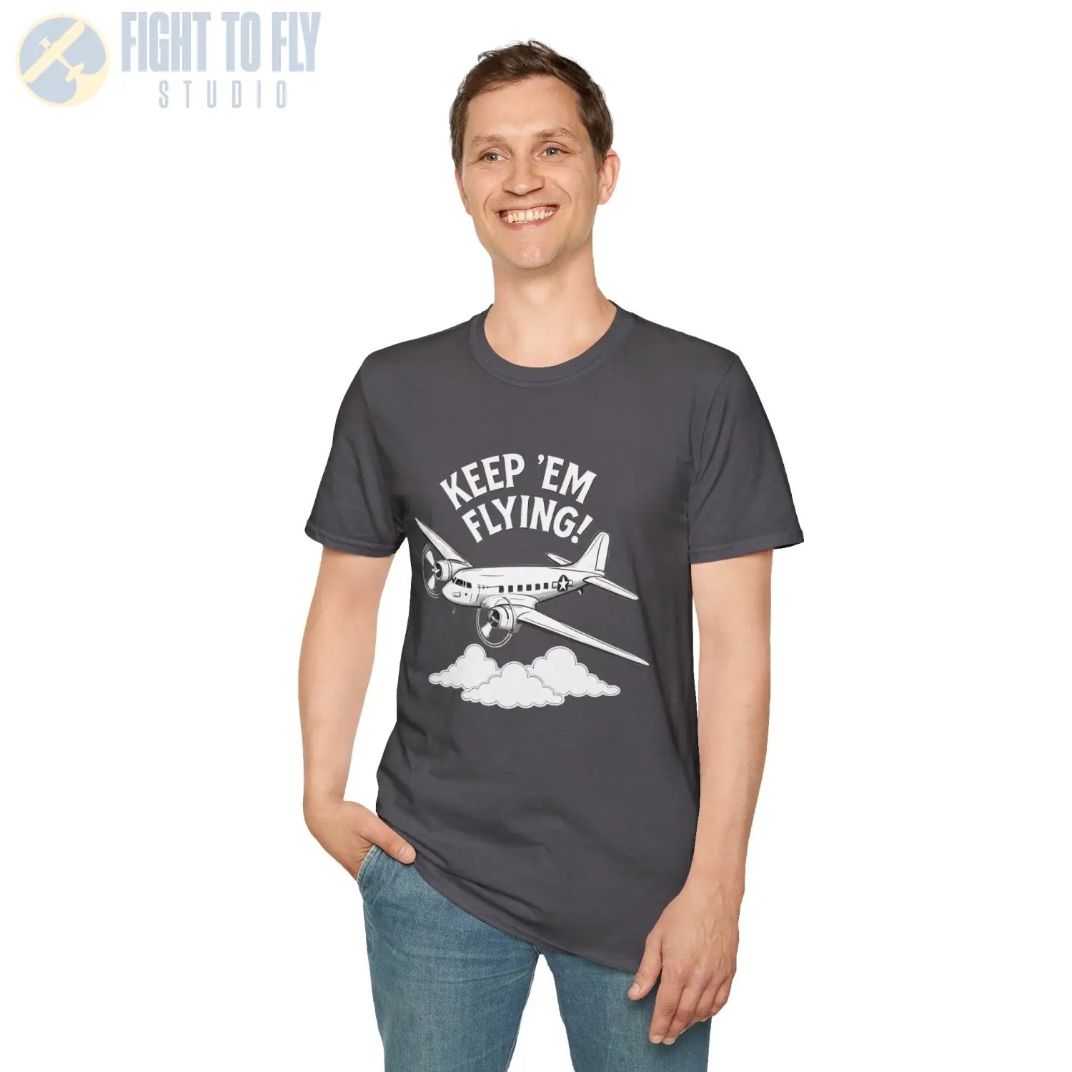C 47 “Keep ’Em Flying!” T Shirt Pilot gifts WWII warbird t shirt