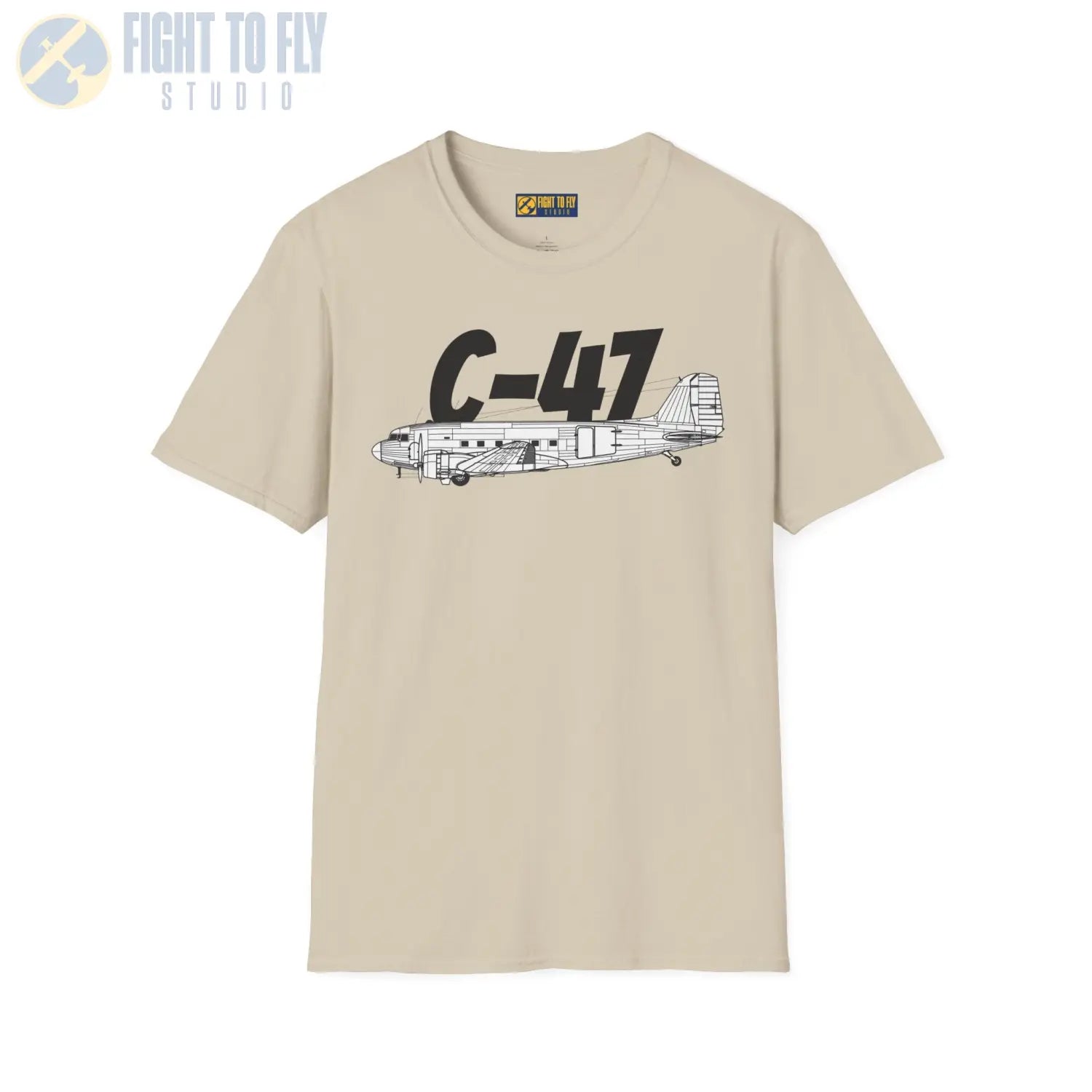 C-47 Dakota Side Profile T-Shirt - Pilot gifts - WWII warbird t-shirt