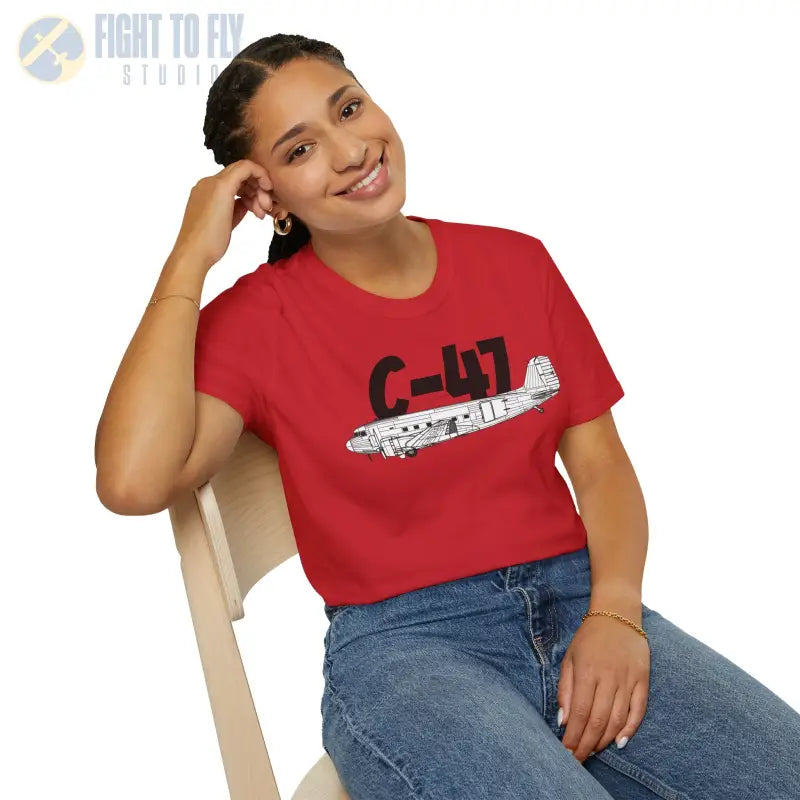 C 47 Side Profile T Shirt – WWII Troop Transport Tee Pilot gifts warbird t shirt