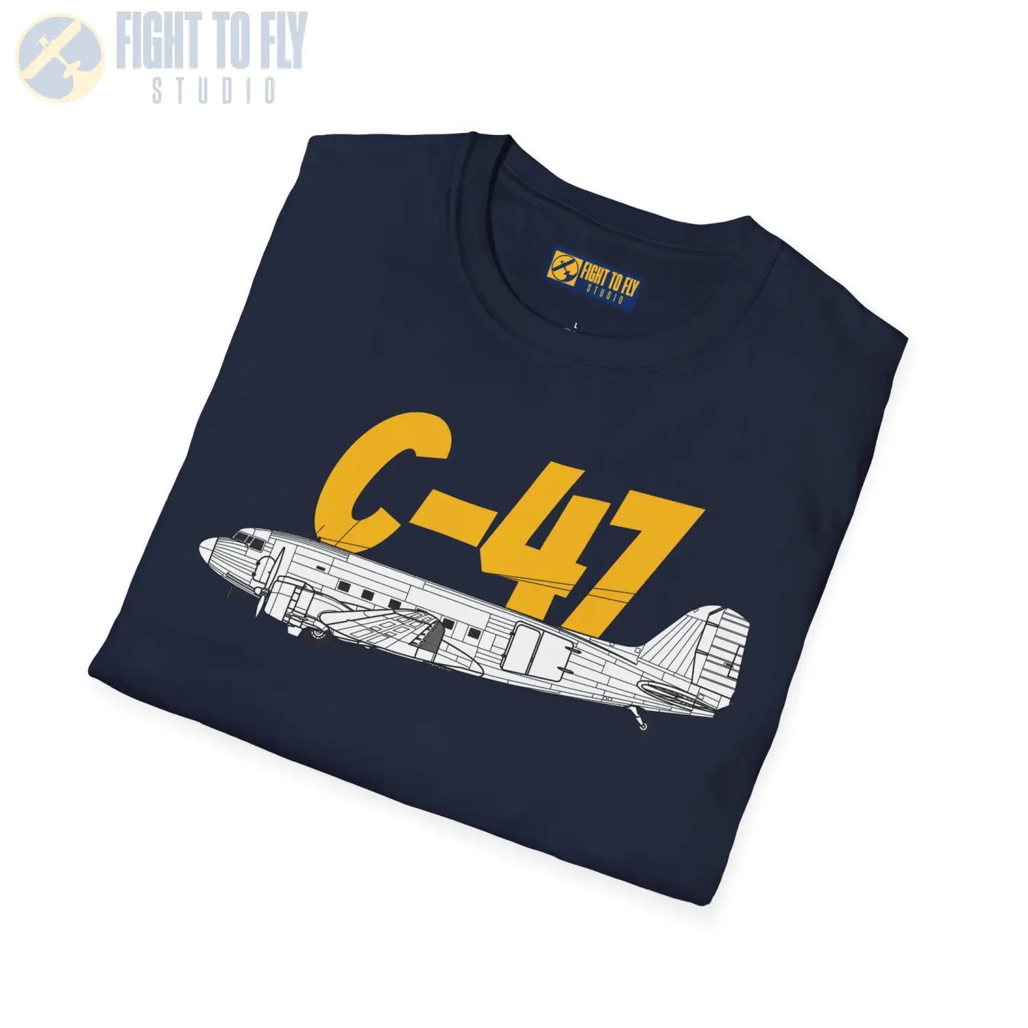 C-47 Dakota Side Profile T-Shirt - Pilot gifts - WWII warbird t-shirt