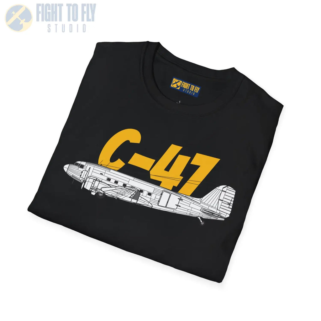 C-47 Dakota Side Profile T-Shirt - Pilot gifts - WWII warbird t-shirt
