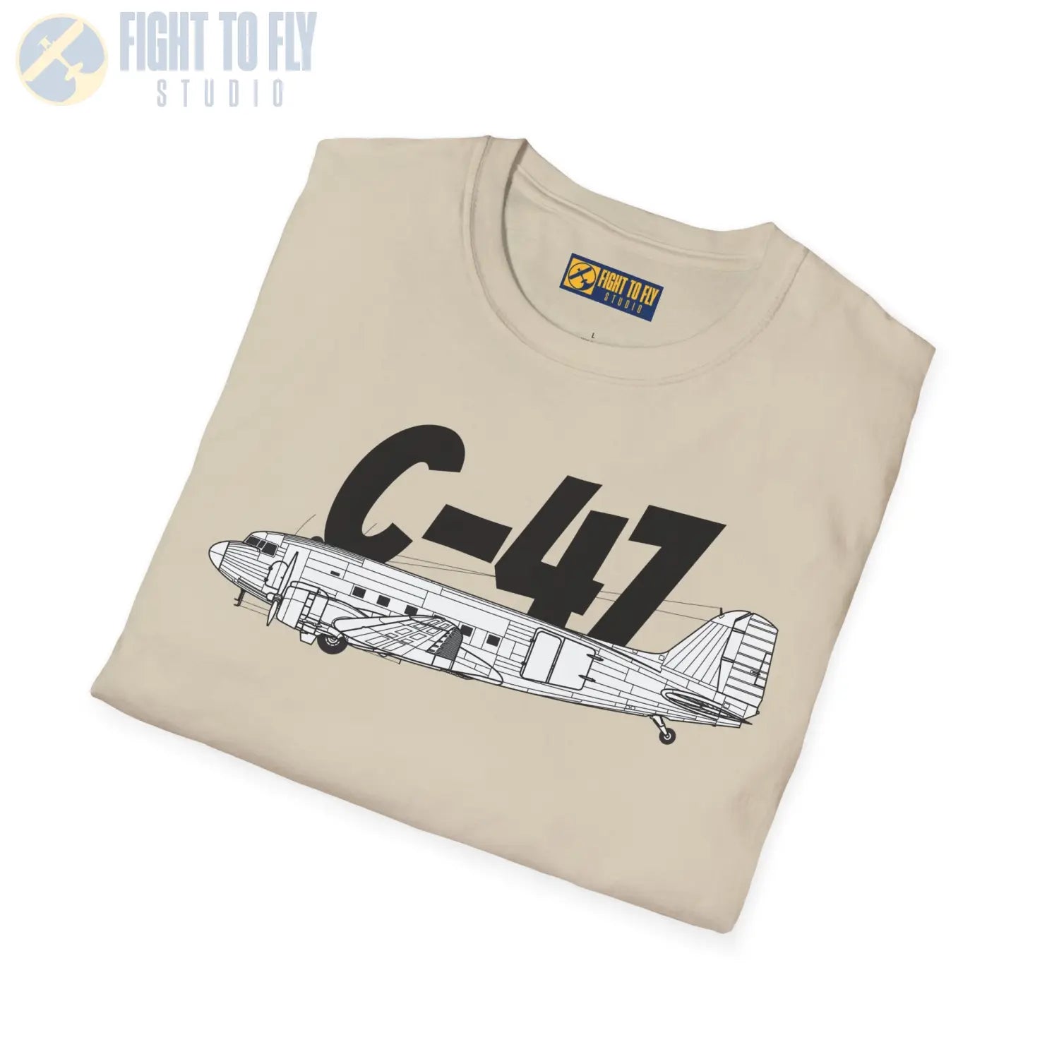 C-47 Dakota Side Profile T-Shirt - Pilot gifts - WWII warbird t-shirt