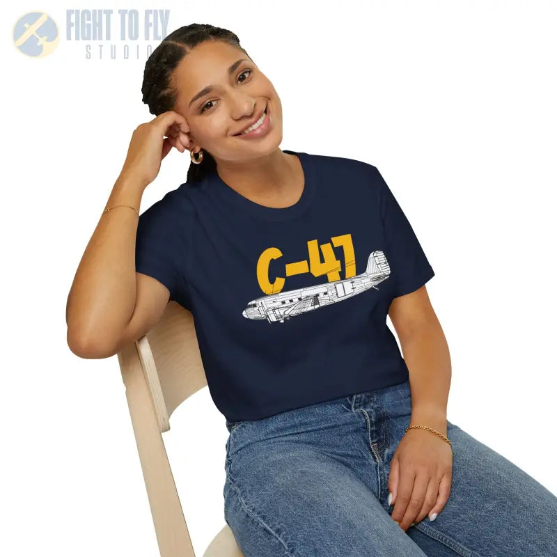 C 47 Side Profile T Shirt – WWII Troop Transport Tee Pilot gifts warbird t shirt