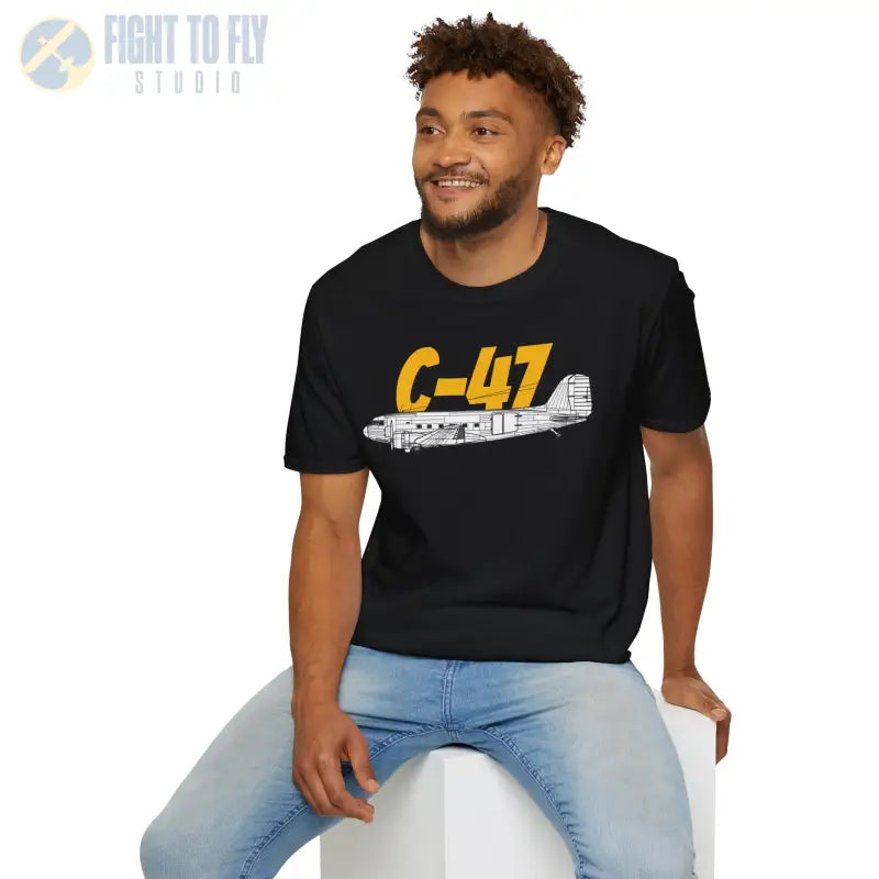 C 47 Side Profile T Shirt – WWII Troop Transport Tee Pilot gifts warbird t shirt