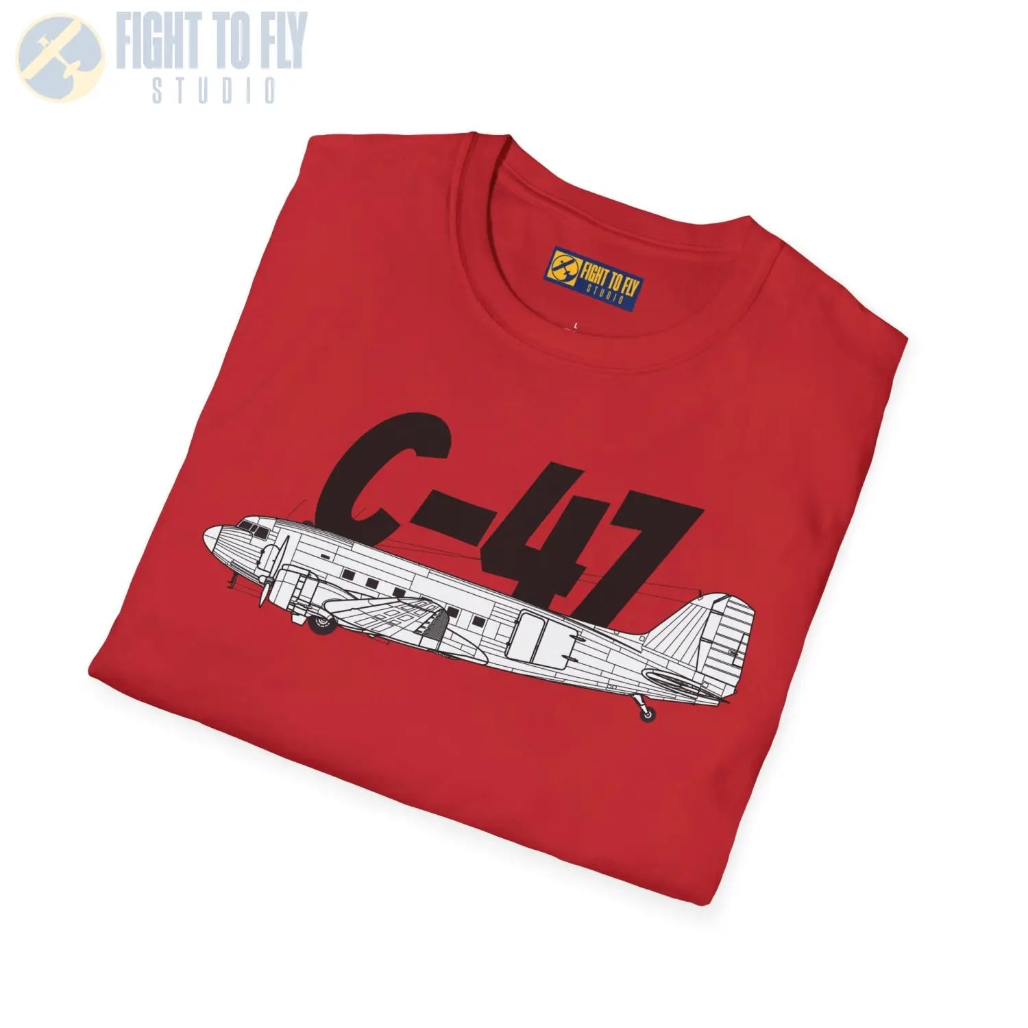 C-47 Dakota Side Profile T-Shirt - Pilot gifts - WWII warbird t-shirt
