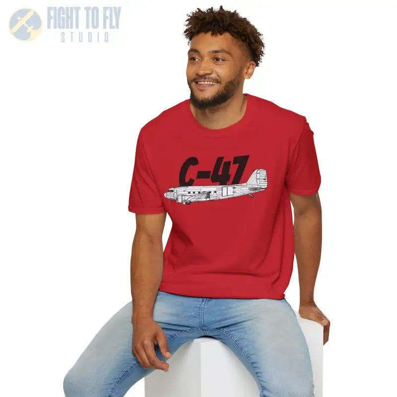 C 47 Side Profile T Shirt – WWII Troop Transport Tee Pilot gifts warbird t shirt