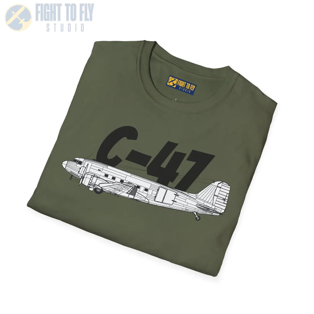 C-47 Dakota Side Profile T-Shirt - Pilot gifts - WWII warbird t-shirt