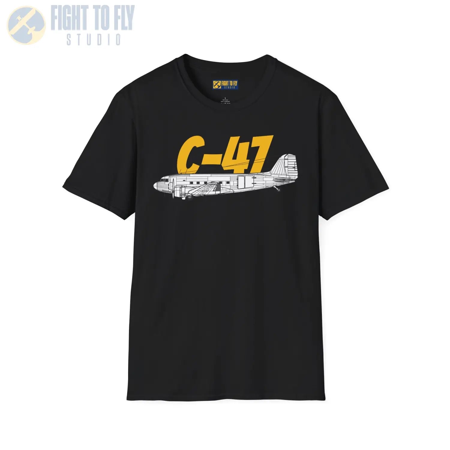 C-47 Dakota Side Profile T-Shirt - Pilot gifts - WWII warbird t-shirt