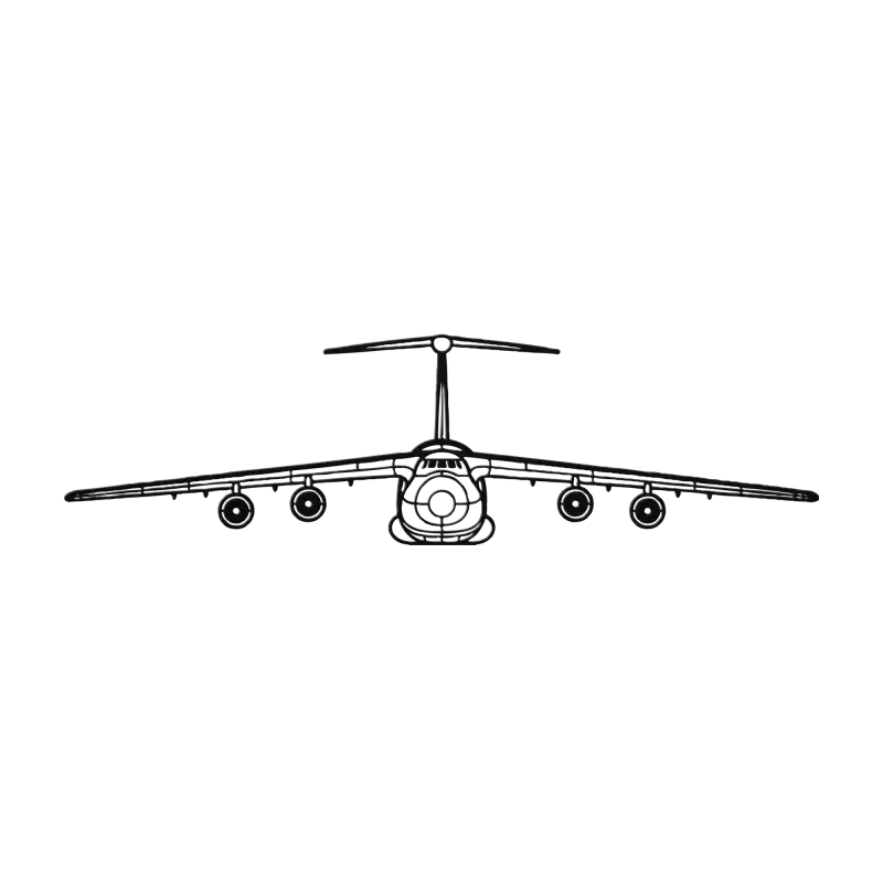 C-5 Front View Die Cut Metal Wall Art - Sign - Pilot gifts - WWII warbird t-shirt
